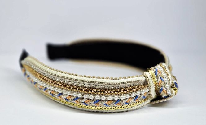 Hovedbilde Hårbøyle Hvit Bohem